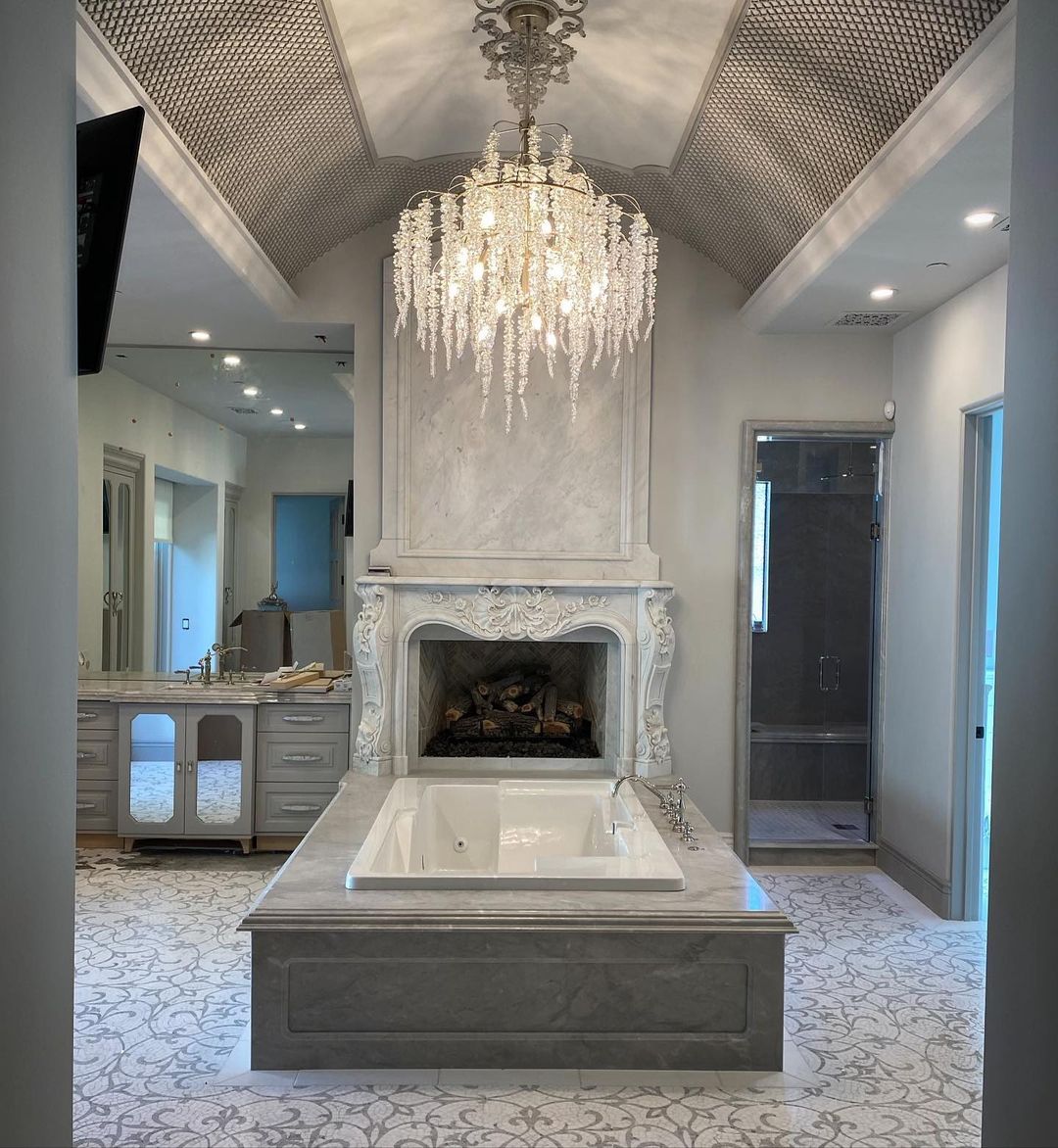 Light Luxury Silver Flower Branch Chandelier with Icicle Details for Bedroom Dining Room and Hallway - 9 Lights/D 23.6"*H 27.8"Warm Lightcasivra