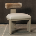 Yucca Dining Chair featuring leather seat and Cylindrical bolster backrest