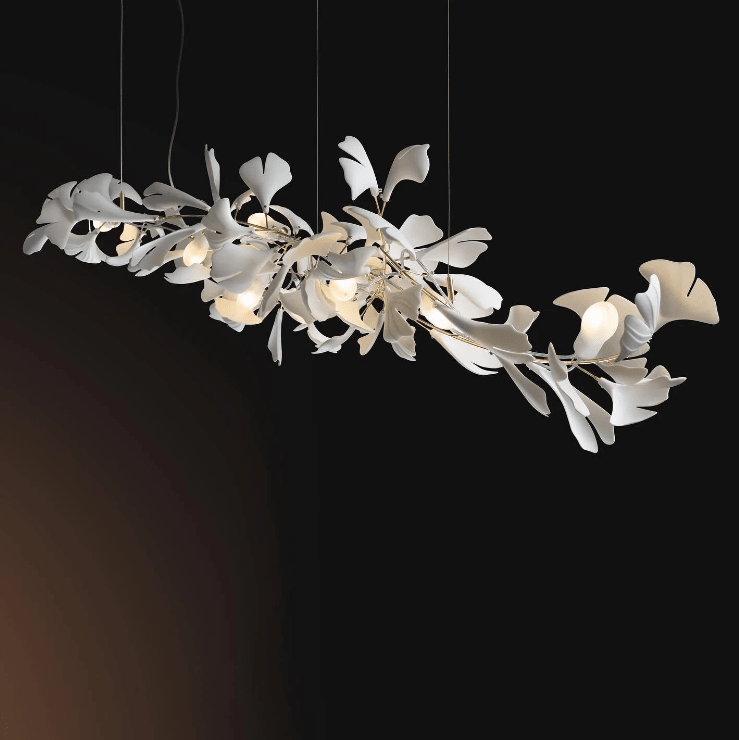 Linear Ginkgo Ceramic Chandelier for Dining Room/Kitchen Island-Chandeliers-casivra-casivra