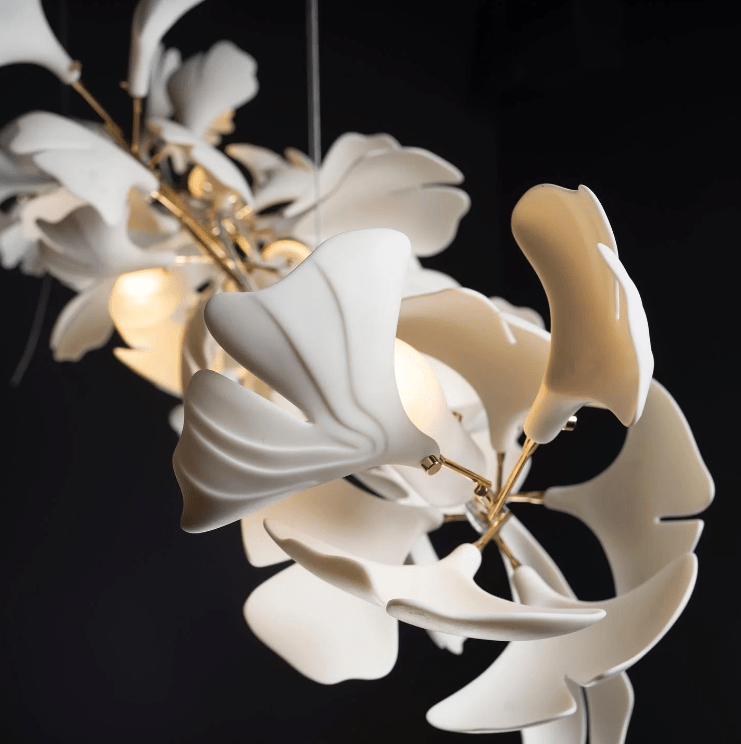 Linear Ginkgo Ceramic Chandelier for Dining Room/Kitchen Island-Chandeliers-casivra-casivra