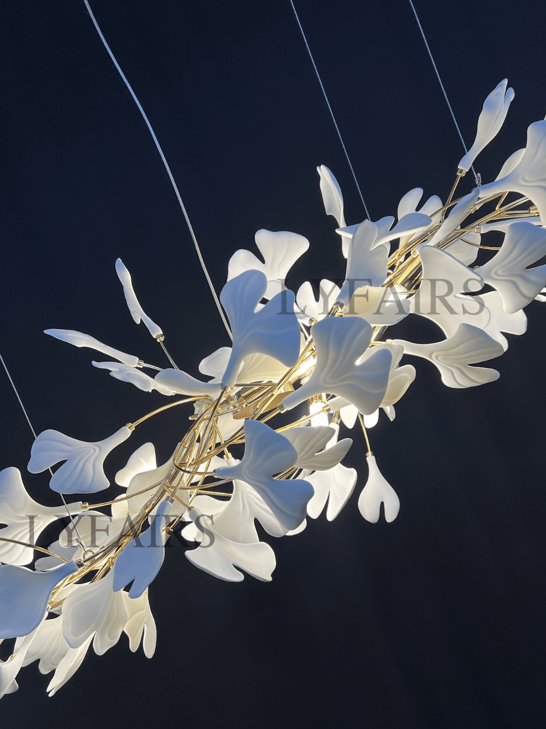 Linear Ginkgo Ceramic Chandelier for Dining Room/Kitchen Island-Chandeliers-casivra-casivra
