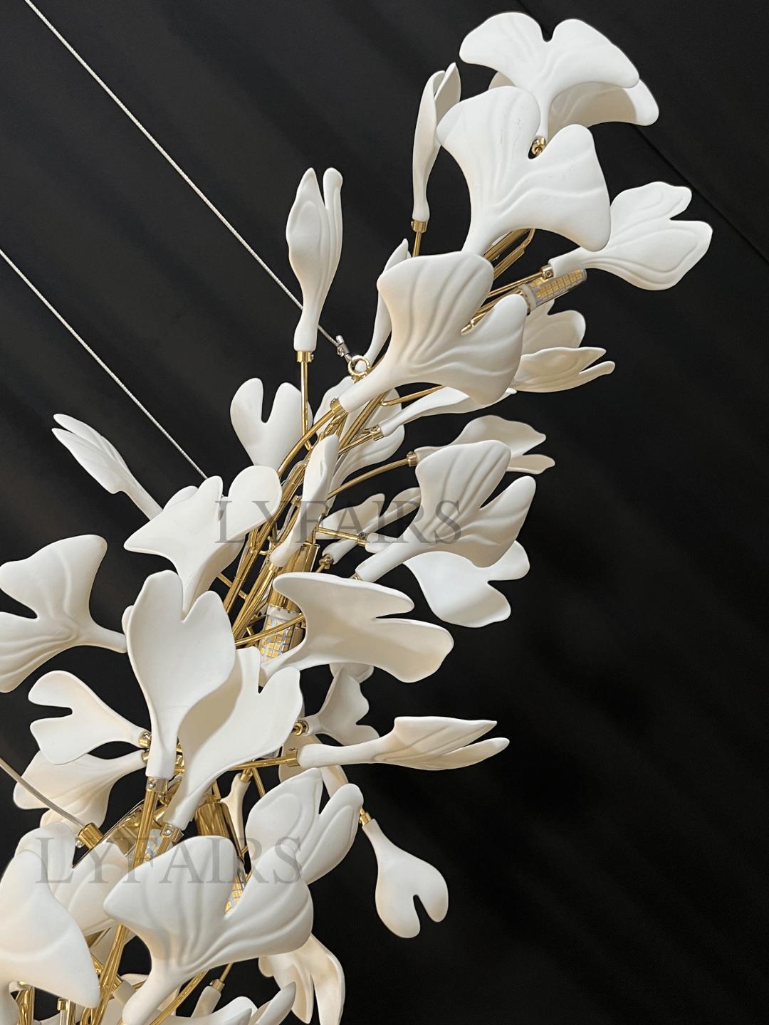 Linear Ginkgo Ceramic Chandelier for Dining Room/Kitchen Island-Chandeliers-casivra-casivra