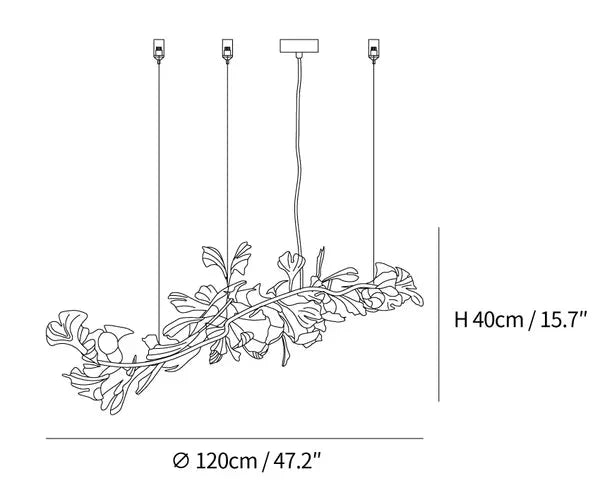 Linear Ginkgo Ceramic Chandelier for Dining Room/Kitchen Island-Chandeliers-casivra-casivra