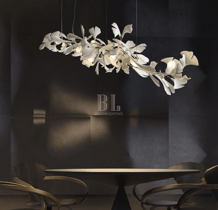 Linear Ginkgo Ceramic Chandelier for Dining Room/Kitchen Island-Chandeliers-casivra-casivra