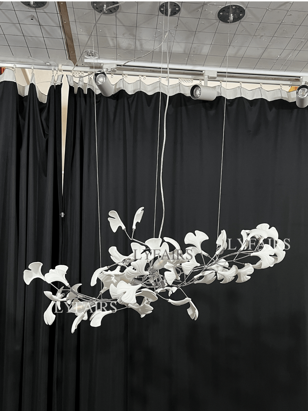 Linear Ginkgo Ceramic Chandelier for Dining Room/Kitchen Island-Chandeliers-casivra-casivra