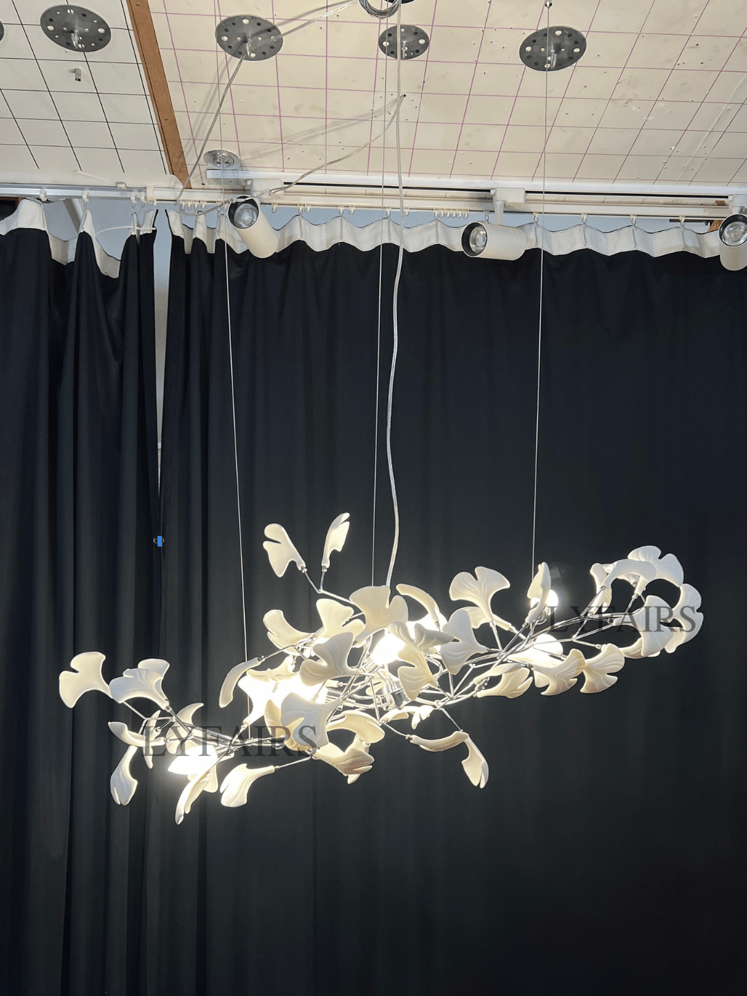 Linear Ginkgo Ceramic Chandelier for Dining Room/Kitchen Island-Chandeliers-casivra-casivra