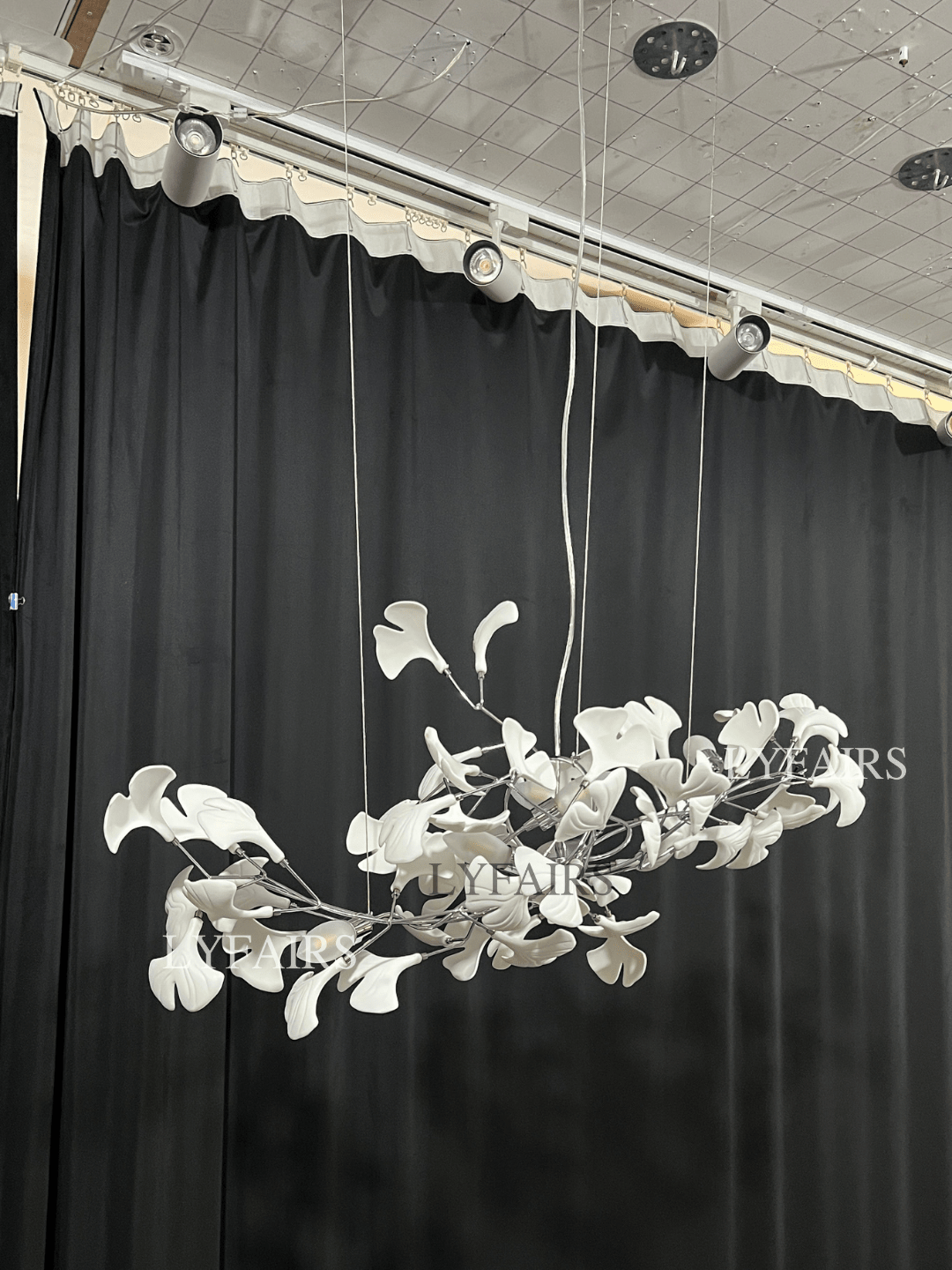 Linear Ginkgo Ceramic Chandelier for Dining Room/Kitchen Island-Chandeliers-casivra-casivra