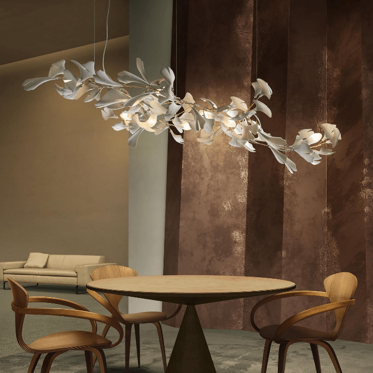 Linear Ginkgo Ceramic Chandelier for Dining Room/Kitchen Island-Chandeliers-casivra-casivra