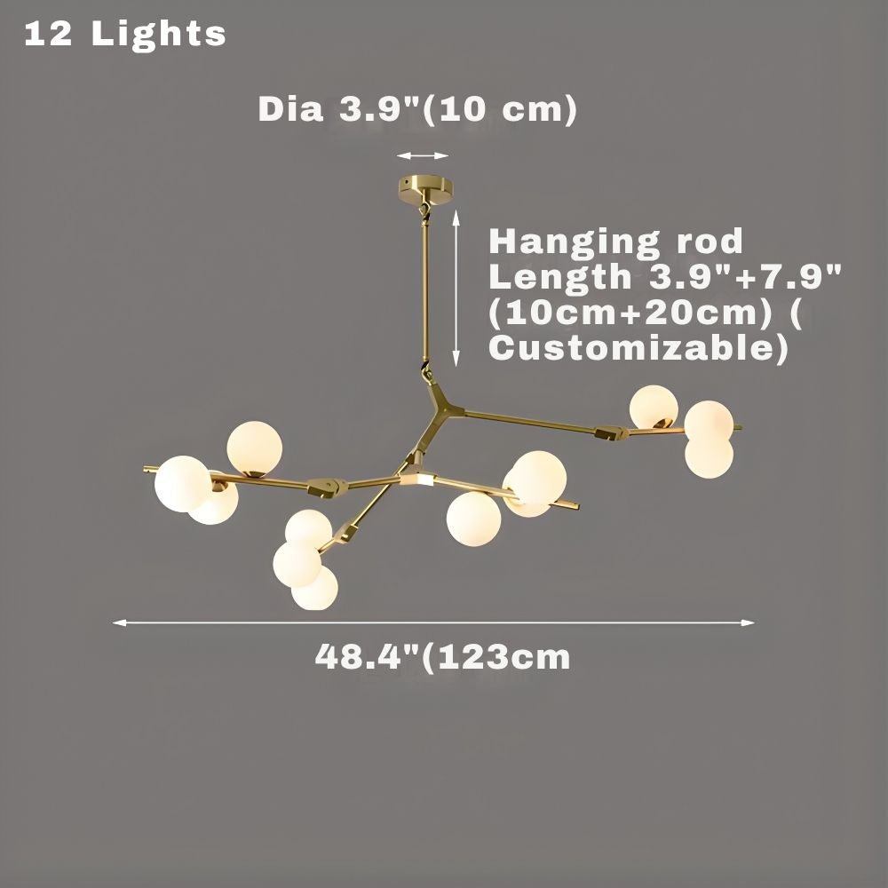 Lio Modern Tree Branch Ceiling Light Fixture - Gold48.4"(123cm)Warm Light 3000Kcasivra