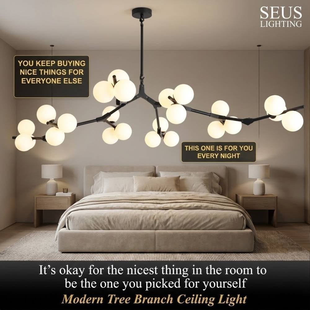 Lio Modern Tree Branch Ceiling Light Fixture - Gold48.4"(123cm)Warm Light 3000Kcasivra