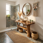Modern Bathroom Vanity Solid Wood Live Edge For Minimal Bathroom