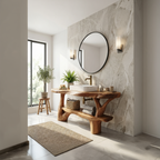 Handcrafted Live Edge Bathroom Vanity Organic Wood For Spa Bathroom