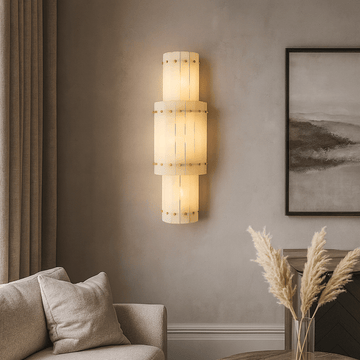 Valmont marble wall sconce full view