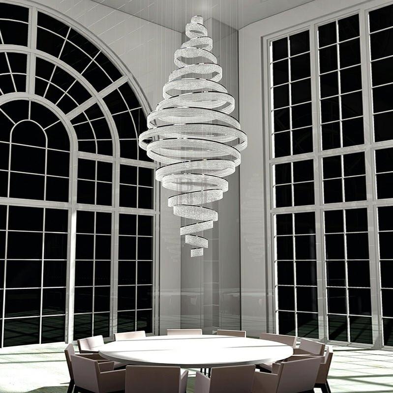 Long Crystal Tassel Rings Chandelier Extra Large Living Room Staircase High Ceiling Lighting Fixture - 11 Rings/ D47.2"*H118.1"Warm Lightcasivra