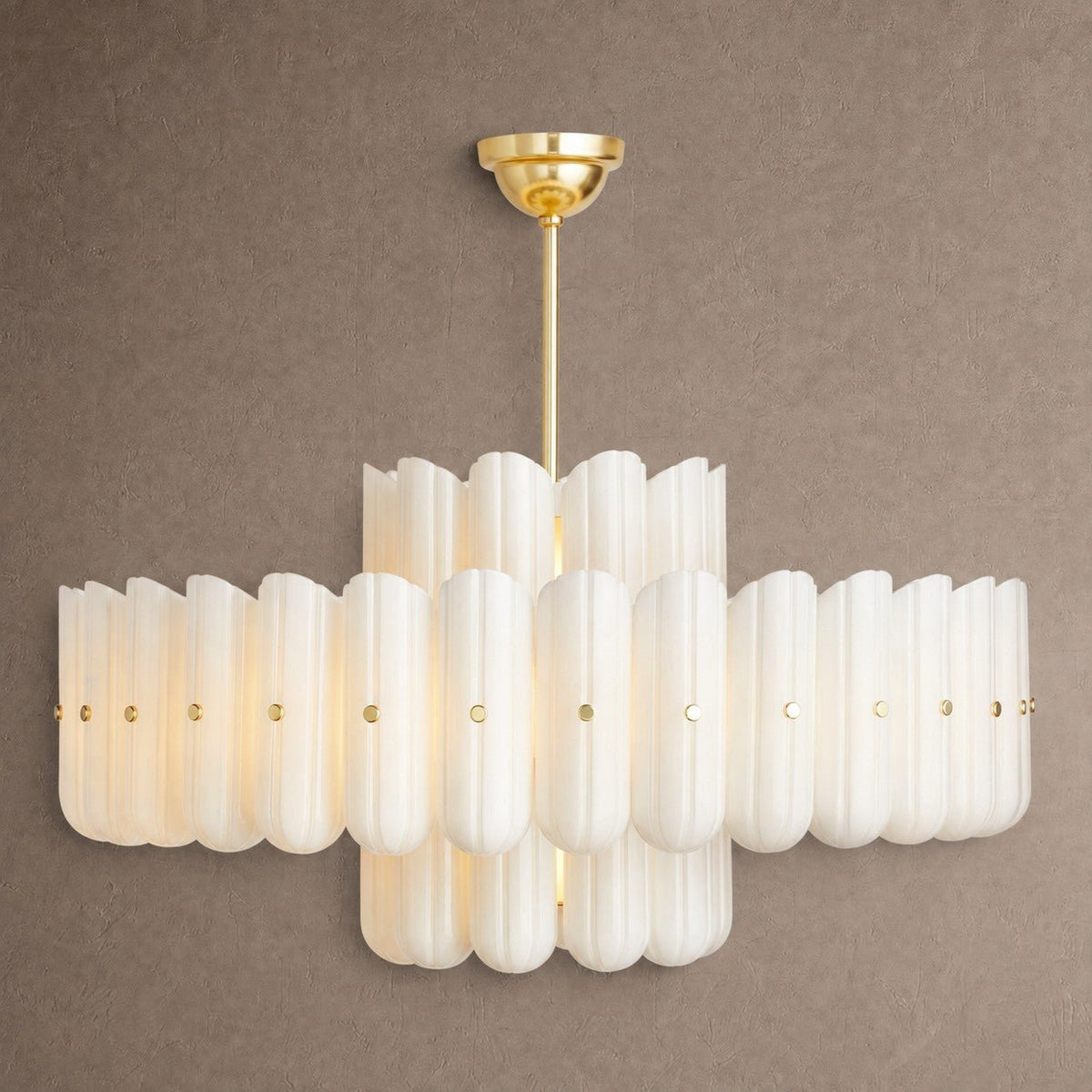Lorna LED Double Tier Chandelier 25" 35" 46" - Aged Brass46"casivra