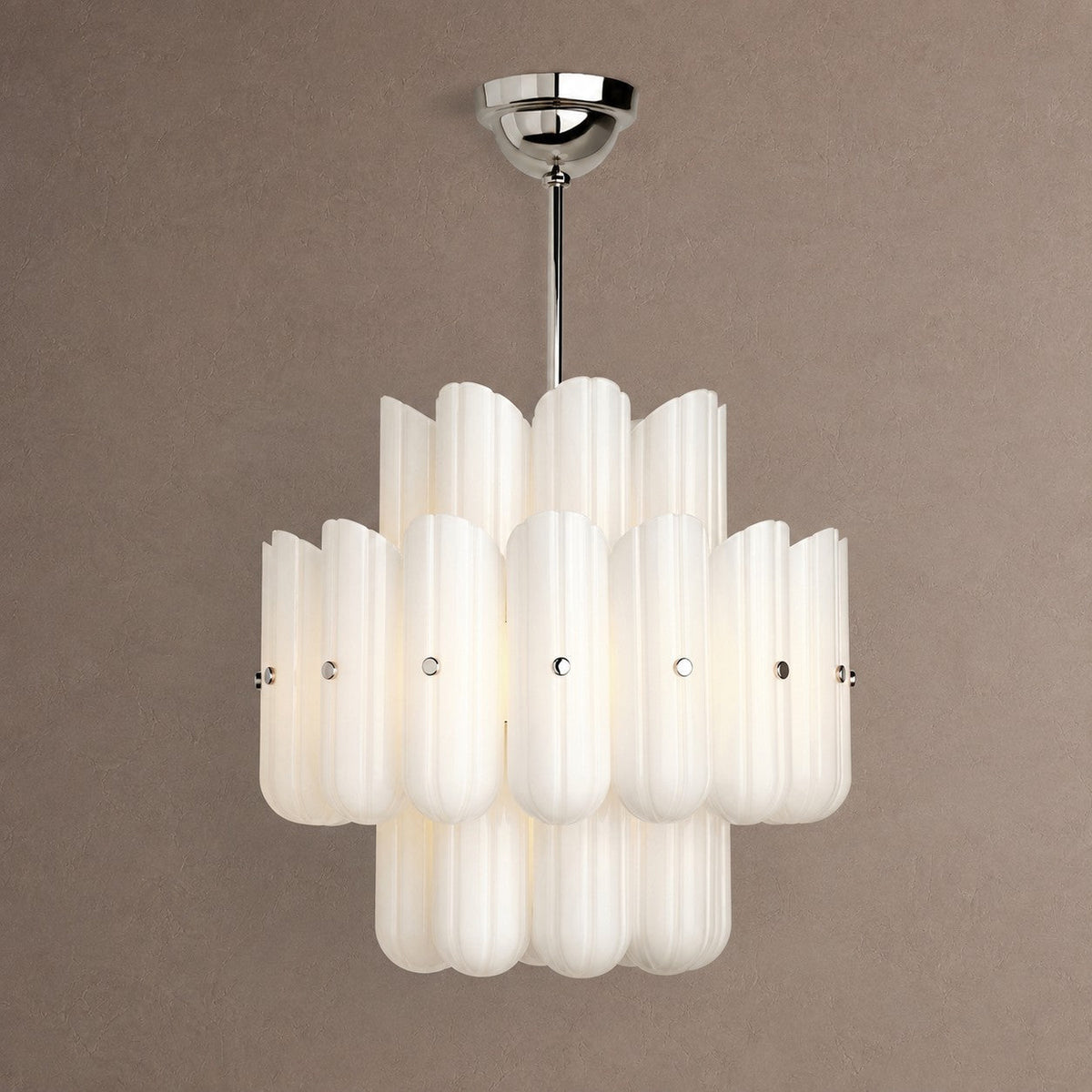 Lorna LED Double Tier Chandelier 25" 35" 46" - Polished Nickel25"casivra
