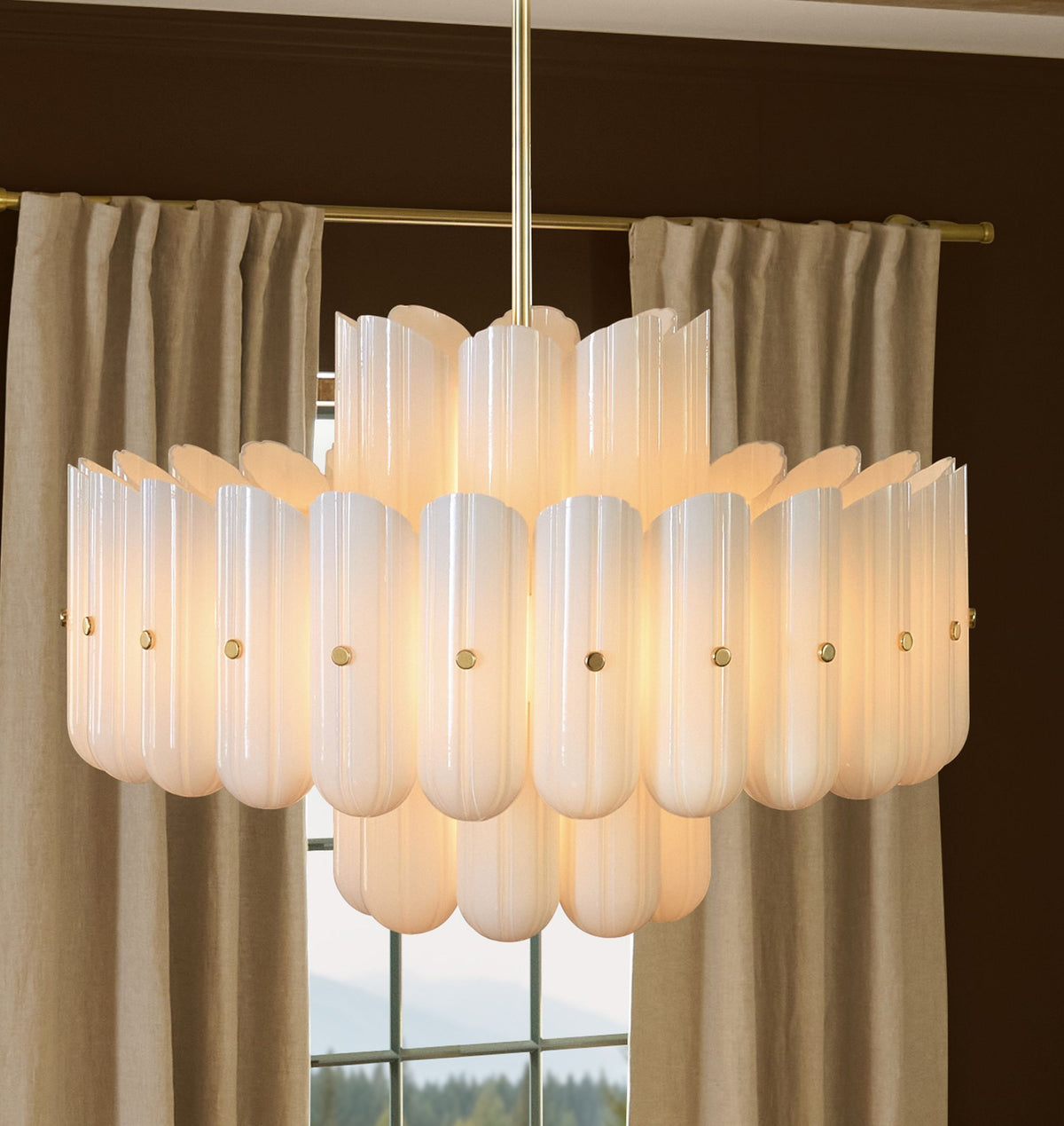 Lorna LED Double Tier Chandelier 25" 35" 46"-Chandelier-casivra-casivra