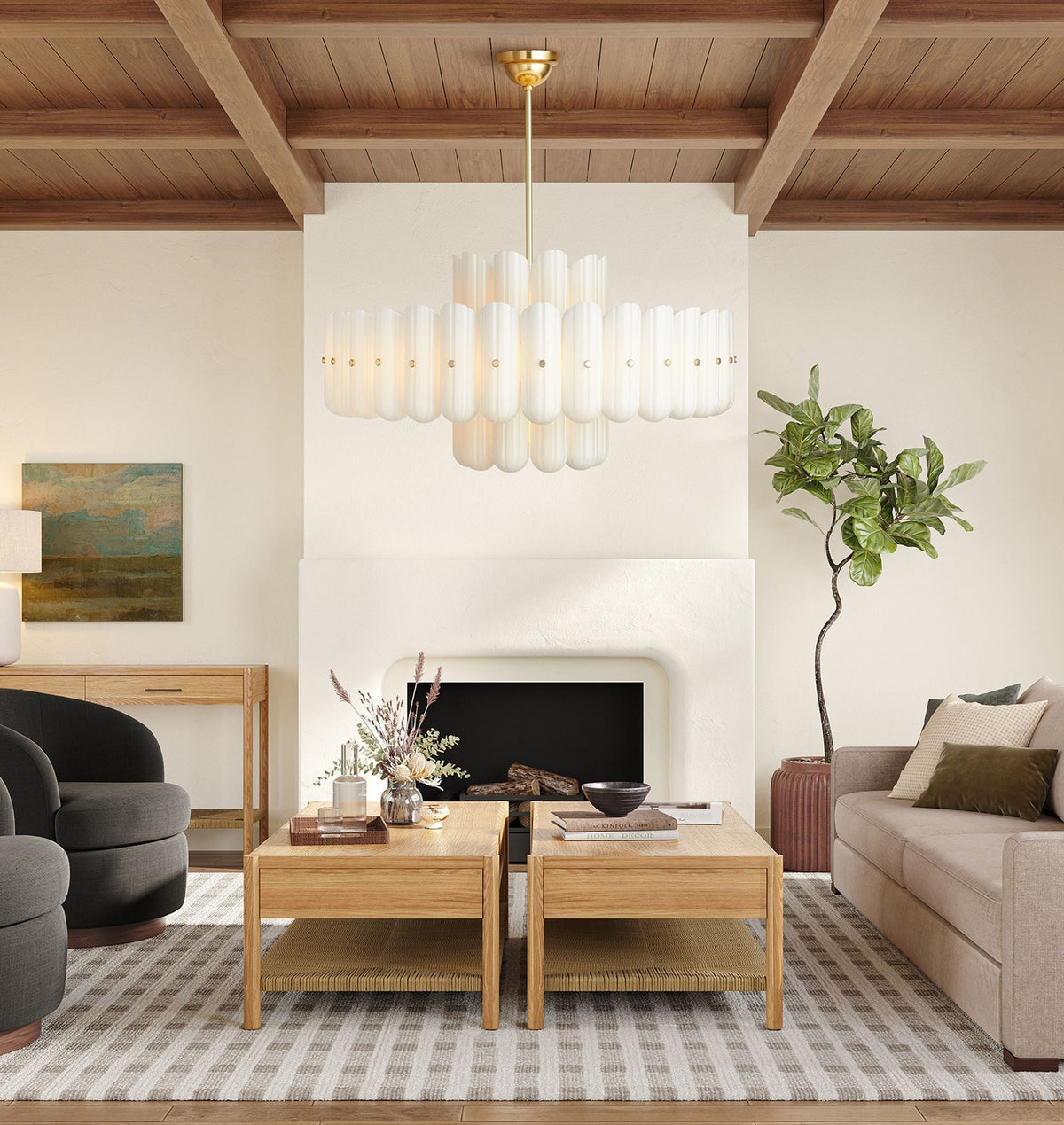 Lorna LED Double Tier Chandelier 25" 35" 46"-Chandelier-casivra-Aged Brass-46"-casivra