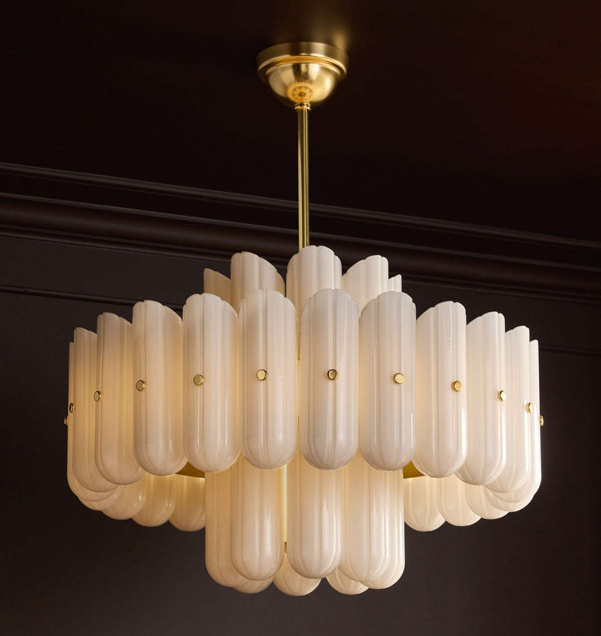 Lorna LED Double Tier Chandelier 25" 35" 46"-Chandelier-casivra-Aged Brass-35"-casivra