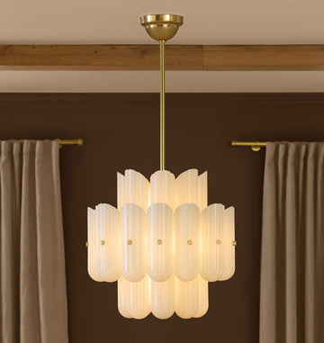 Lorna LED Double Tier Chandelier 25" 35" 46"-Chandelier-casivra-Aged Brass-25"-casivra