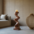 Rustic Solid Wood Abstract Sculpture For Patio Design