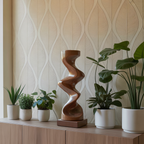 Rustic Solid Wood Abstract Sculpture For Patio Design