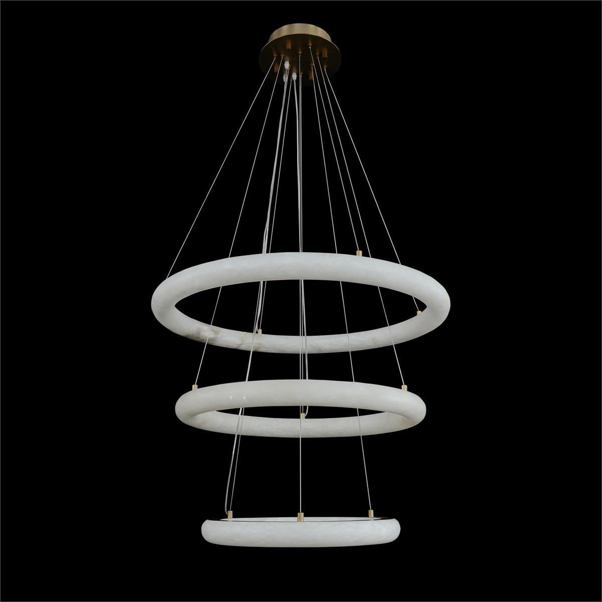 Luca Three-Tier Alabaster Pendant Chandelier - casivra