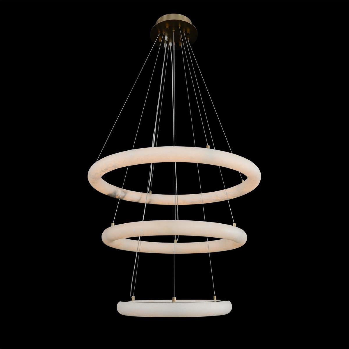 Luca Three-Tier Alabaster Pendant Chandelier - casivra