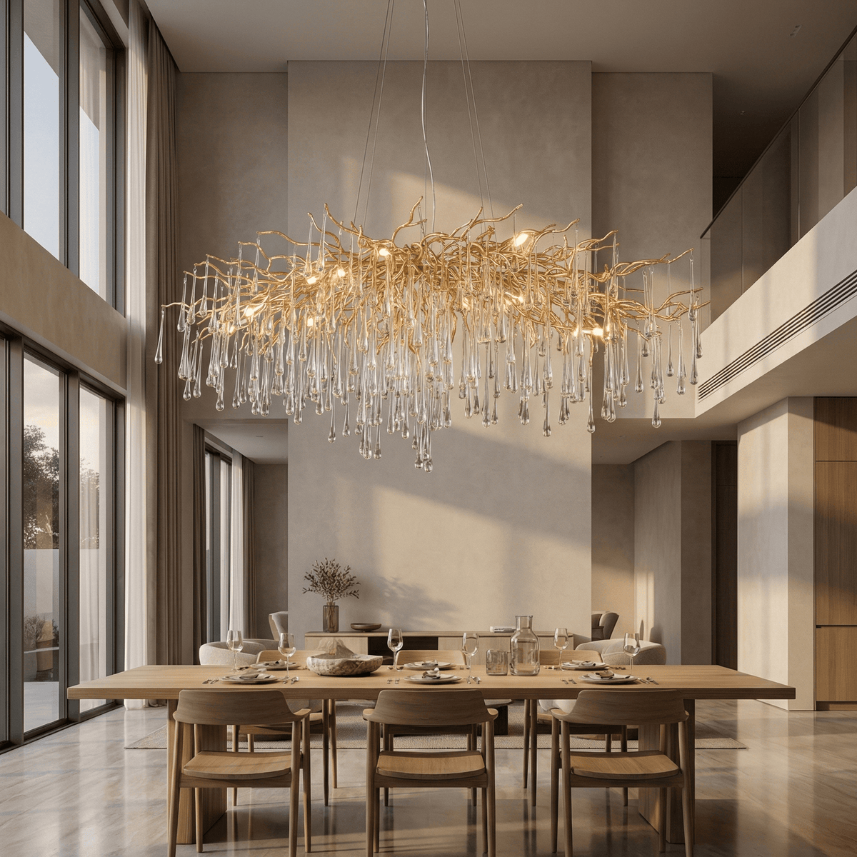 Lukas Oval Branching Brass Linear Teardrop Chandelier - 47" lengthDark Coppercasivra