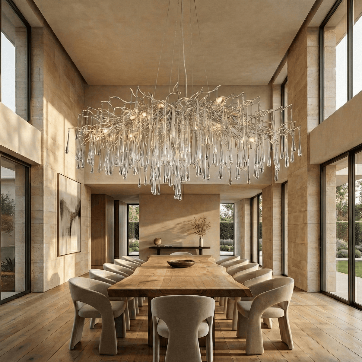 Lukas Oval Branching Brass Linear Teardrop Chandelier - 73" LengthDark Coppercasivra