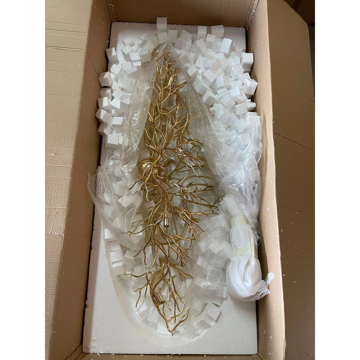 Lukas Oval Branching Brass Linear Teardrop Chandelier - 73" LengthDark Coppercasivra