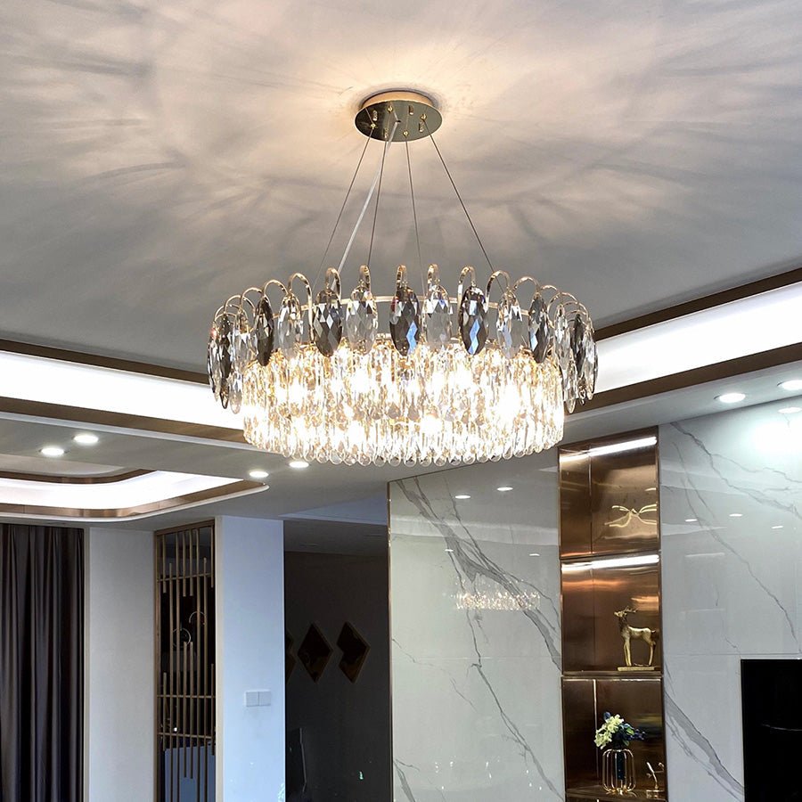 Luxurious K9 Crystal Chandelier Modern Ceiling Light Fixtures Set for Living Room/Dining Room-Chandeliers-casivra-casivra