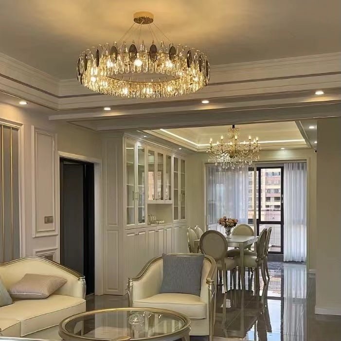 Luxurious K9 Crystal Chandelier Modern Ceiling Light Fixtures Set for Living Room/Dining Room-Chandeliers-casivra-casivra