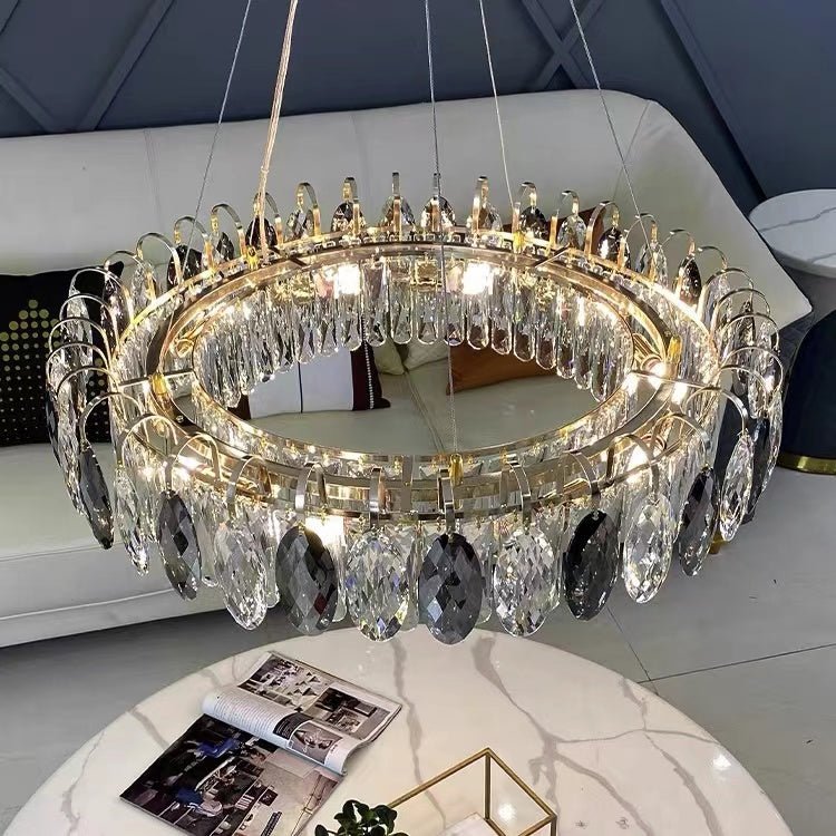 Luxurious K9 Crystal Chandelier Modern Ceiling Light Fixtures Set for Living Room/Dining Room-Chandeliers-casivra-casivra