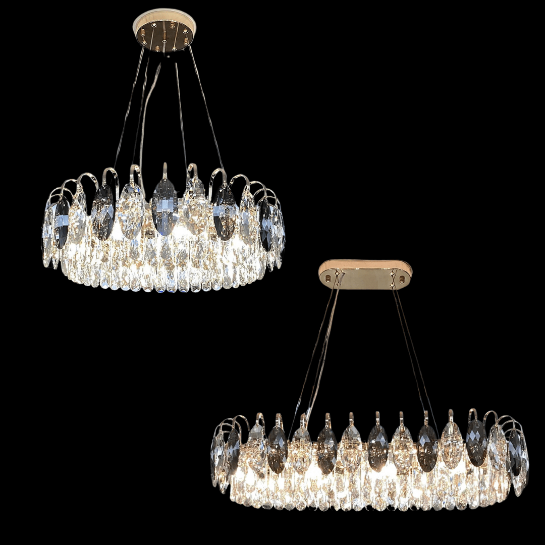 Luxurious K9 Crystal Chandelier Modern Ceiling Light Fixtures Set for Living Room/Dining Room-Chandeliers-casivra-casivra