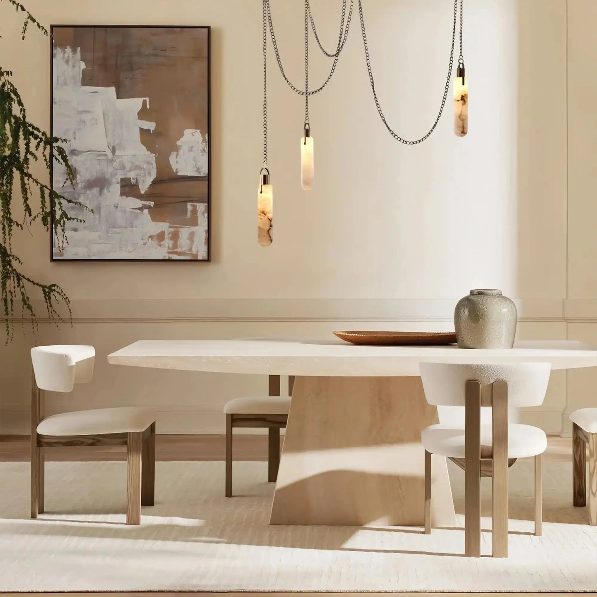 Luxury Alabaster Flint 3 - Light LED Multi - Drop Pendant Light - casivra