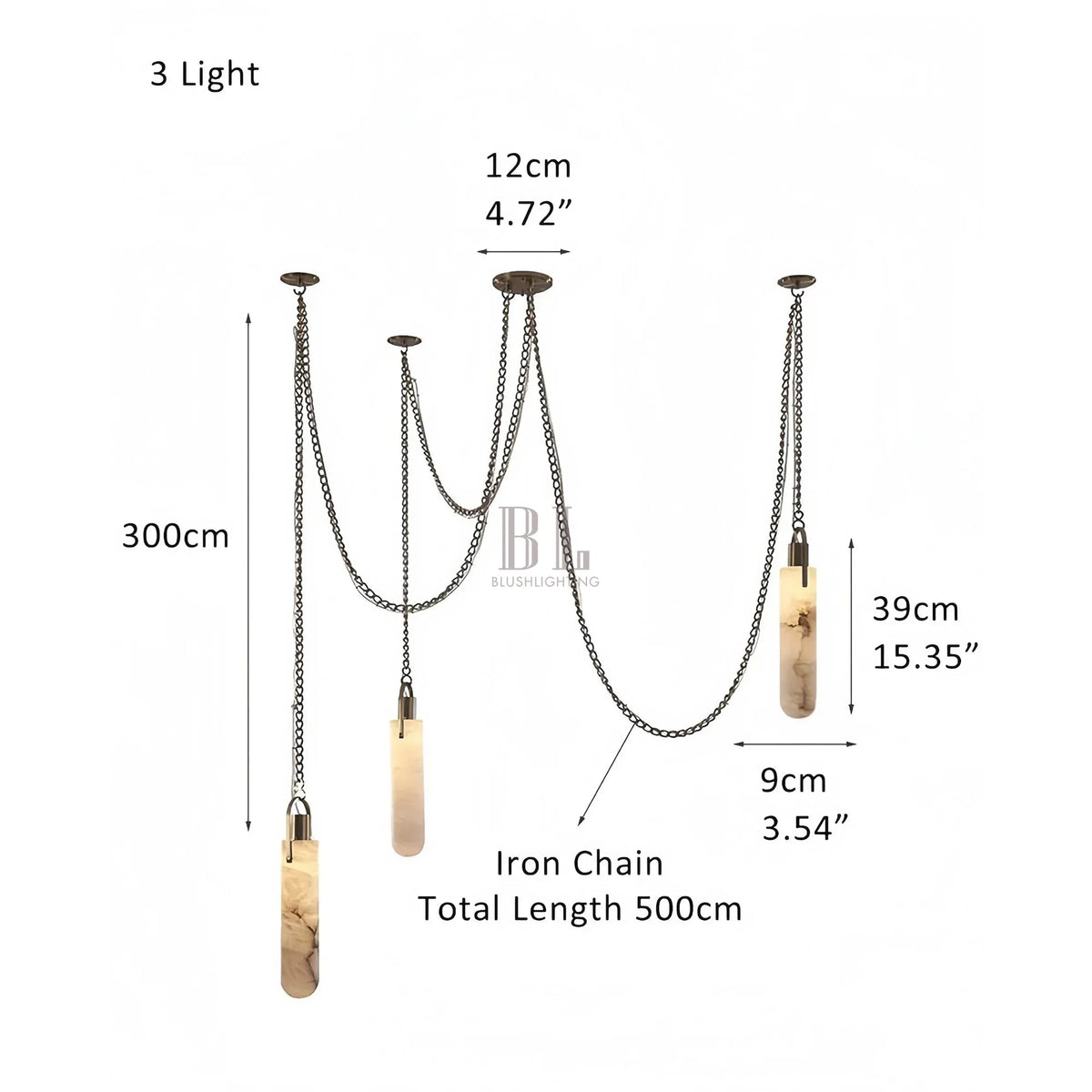 Luxury Alabaster Flint 3 - Light LED Multi - Drop Pendant Light - casivra