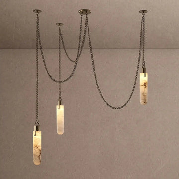 Luxury Alabaster Flint 3-Light LED Multi-Drop Pendant Light - casivra