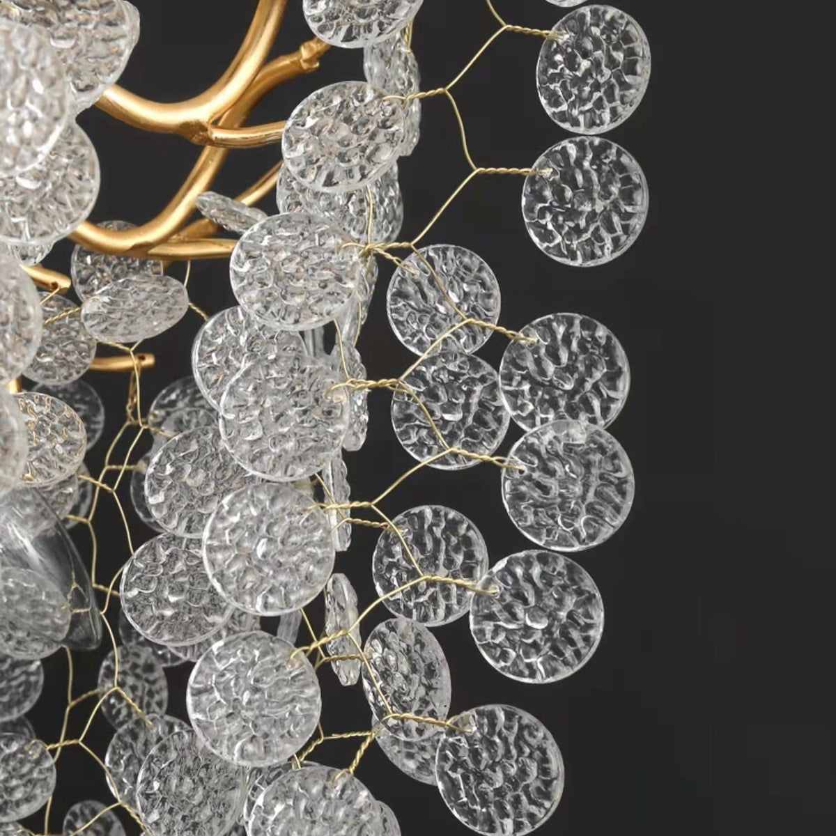 Luxury Branches Crystal Frosted Glass Chandelier Set for Living and Dining Room - Round: D31.5"*H17.7"Warm Lightcasivra
