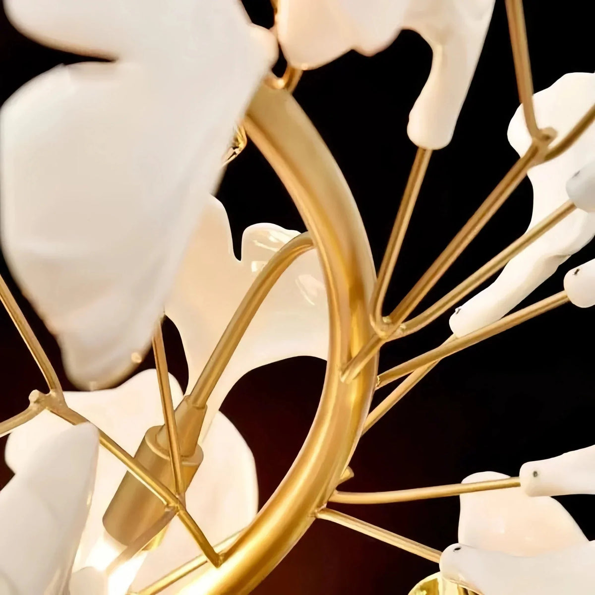 Luxury Ceramic Ginkgo Linear Chandelier - 31"casivra