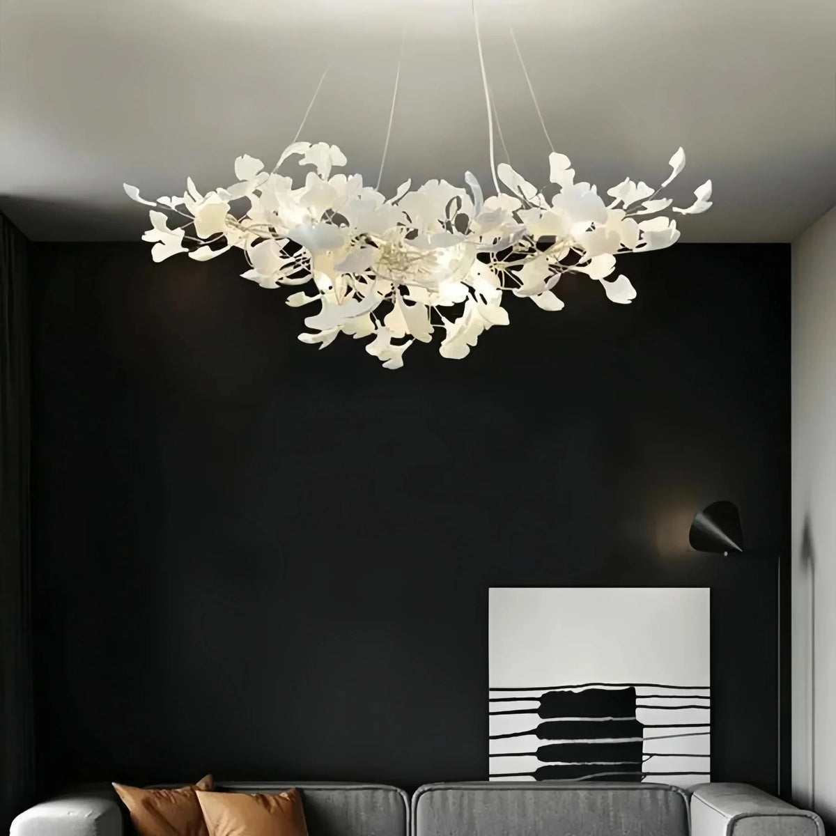 Luxury Ceramic Ginkgo Linear Chandelier - 31"casivra