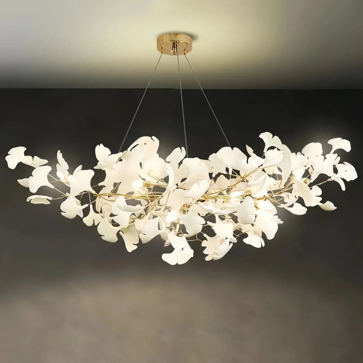Luxury Ceramic Ginkgo Linear Chandelier - 31"casivra
