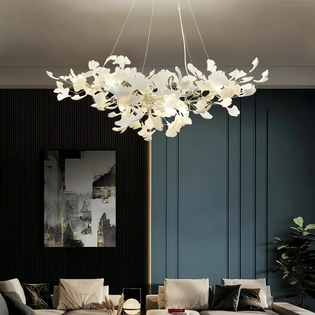 Luxury Ceramic Ginkgo Linear Chandelier - 39''casivra
