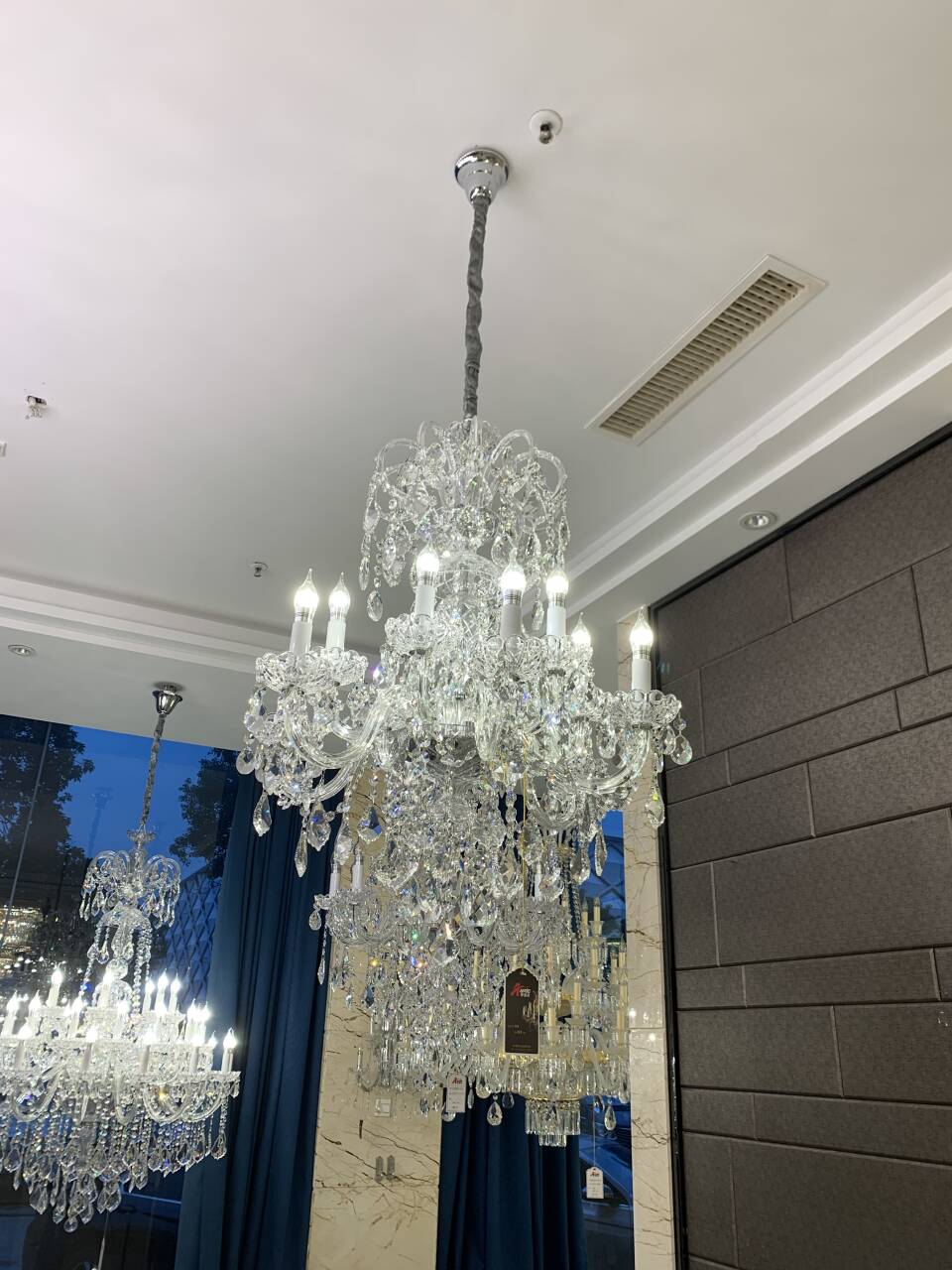 Luxury Classic Clear Crystal Chandelier for Foyer/Staircase/Entryway/Hallway - 12 Lights/D29.5"*H37.4"Warm Lightcasivra