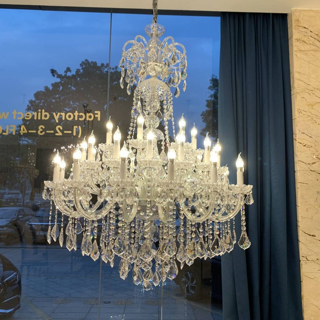Luxury Classic Clear Crystal Chandelier for Foyer/Staircase/Entryway/Hallway - 12 Lights/D29.5"*H37.4"Warm Lightcasivra