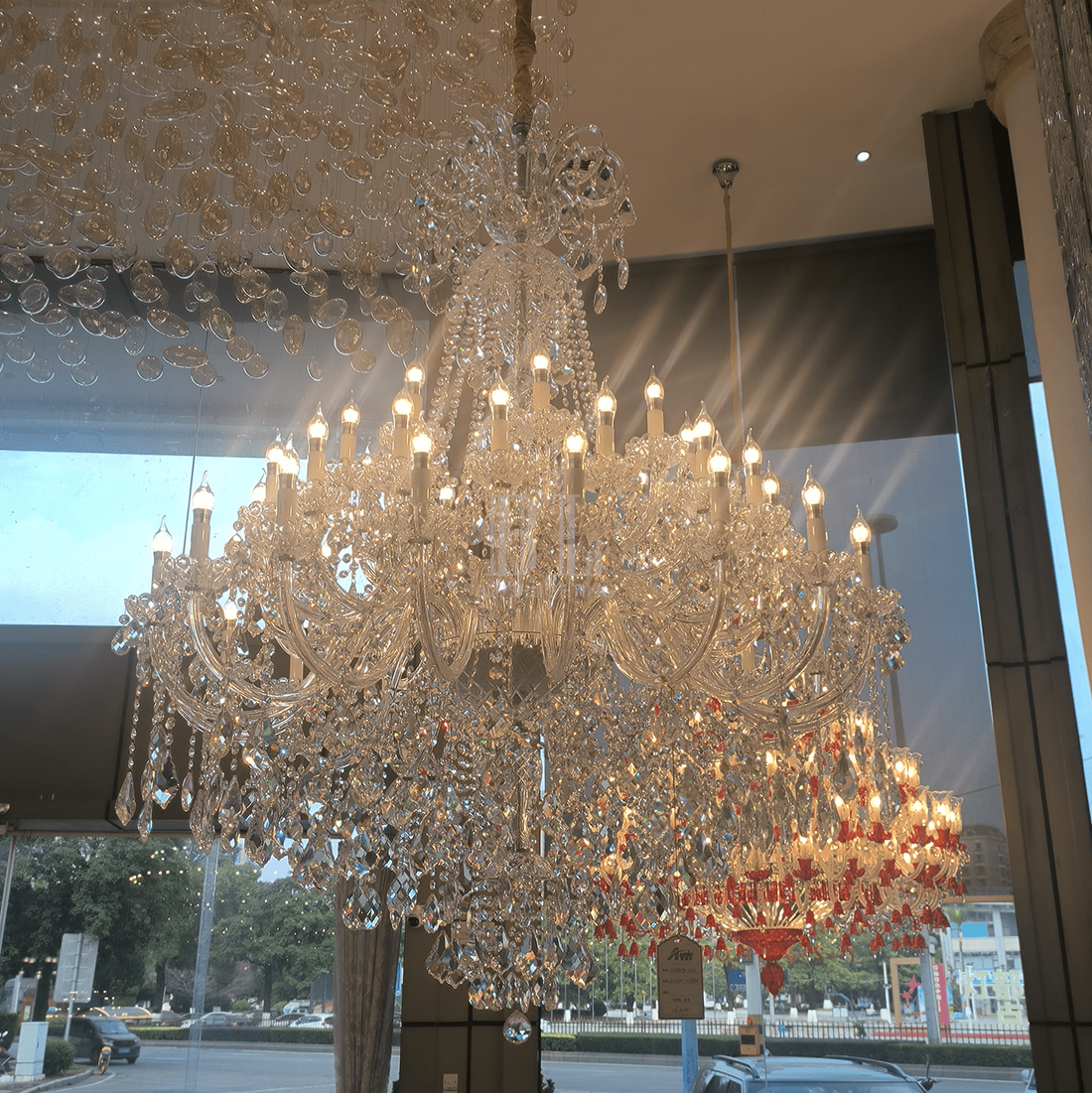 Luxury Classic Clear Crystal Chandelier for Foyer/Staircase/Entryway/Hallway - 12 Lights/D29.5"*H37.4"Warm Lightcasivra