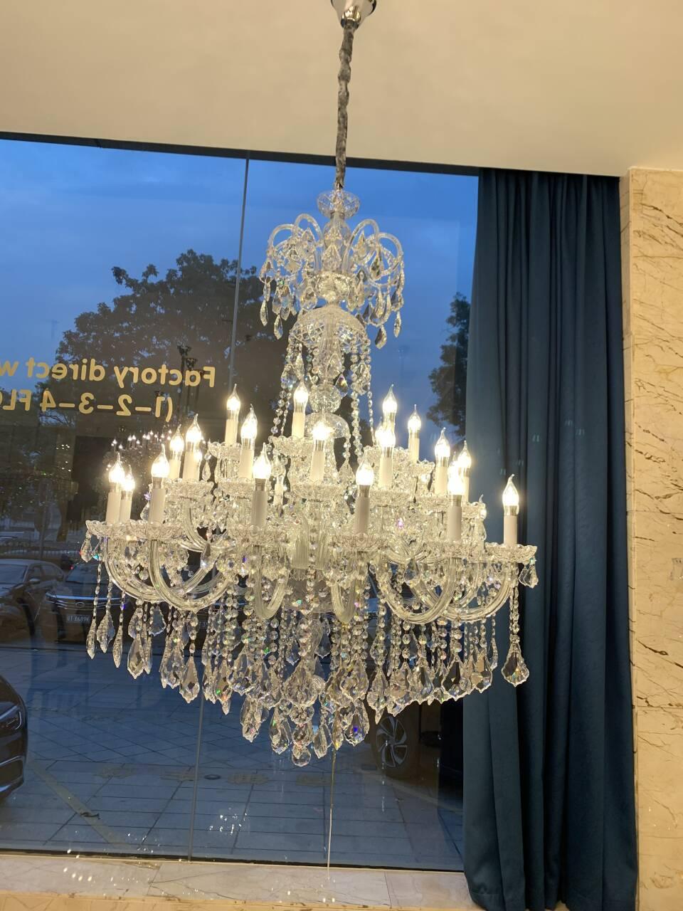 Luxury Classic Clear Crystal Chandelier for Foyer/Staircase/Entryway/Hallway - 45 Lights/D59.1"*H72.8"Warm Lightcasivra