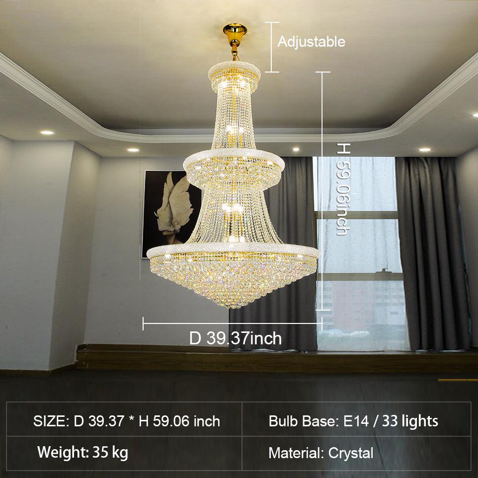 Luxury Crystal Chandelier for Grand Villa Hall and Duplex Staircase Lighting-chandelier-casivra-casivra