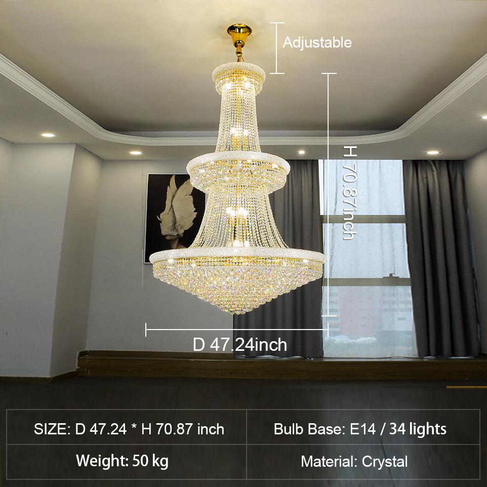 Luxury Crystal Chandelier for Grand Villa Hall and Duplex Staircase Lighting-chandelier-casivra-casivra