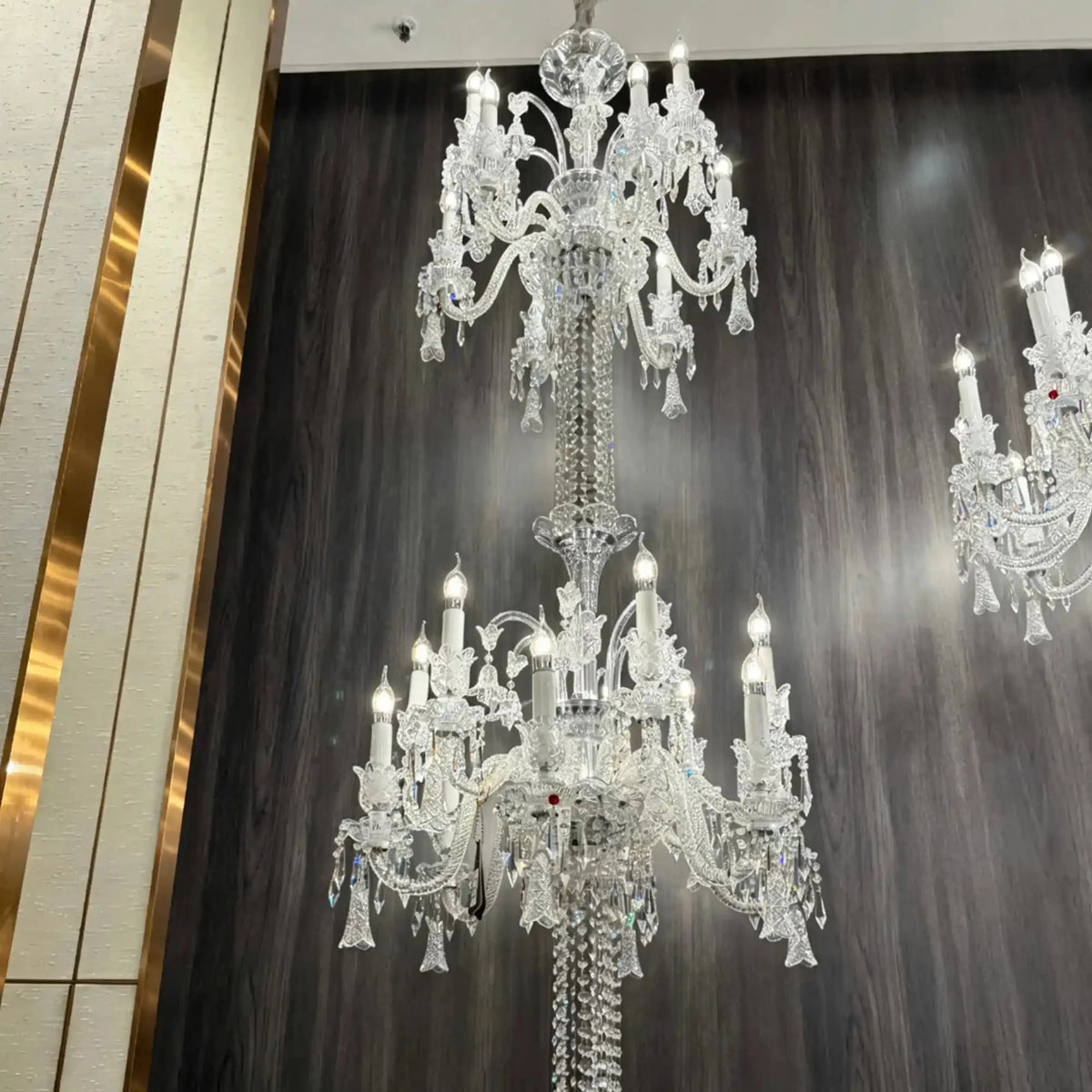 Luxury Dual-Tier Palace Crystal Chandelier - 24 Lights/D32.28"*H90.55"(D82cm*H230cm)Warm Lightcasivra